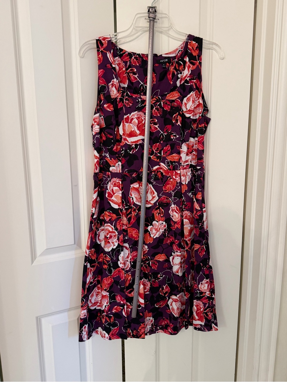 Apt. 9 Floral Sleeveless Fit & Flare Dress in Purple and Red-Pink